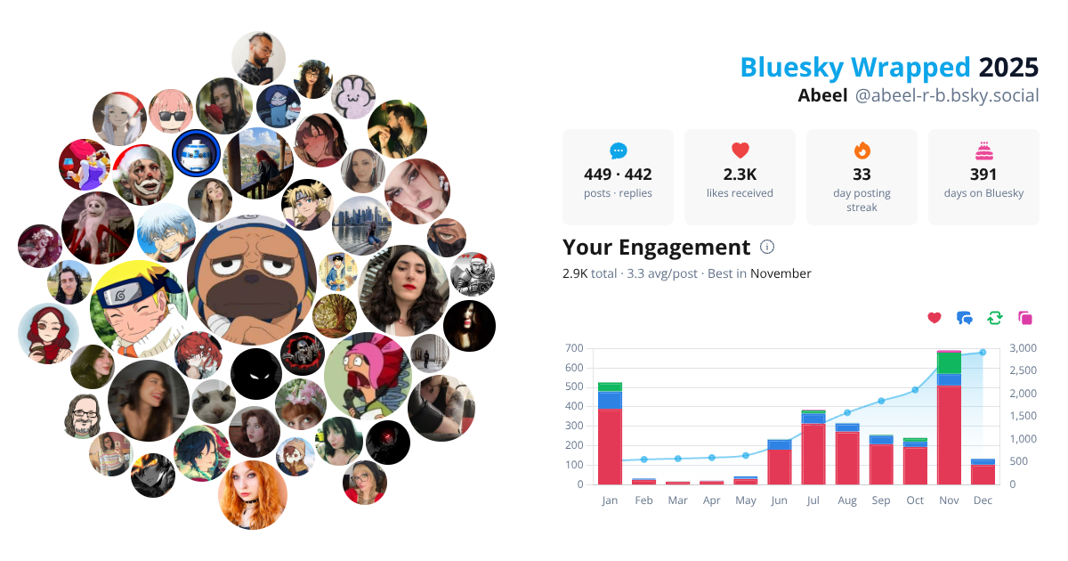 Your Bluesky Wrapped 2025 preview