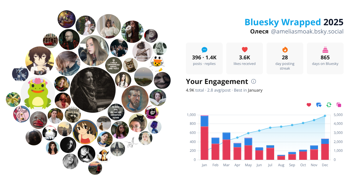 Your Bluesky Wrapped 2025 preview