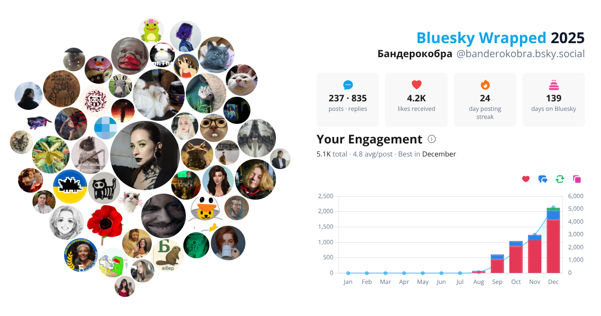 Your Bluesky Wrapped 2025 preview