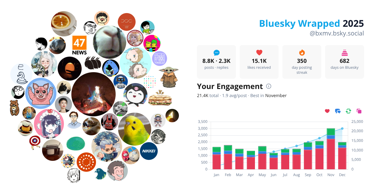 Your Bluesky Wrapped 2025 preview