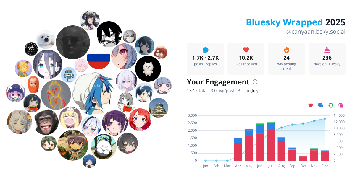 Your Bluesky Wrapped 2025 preview