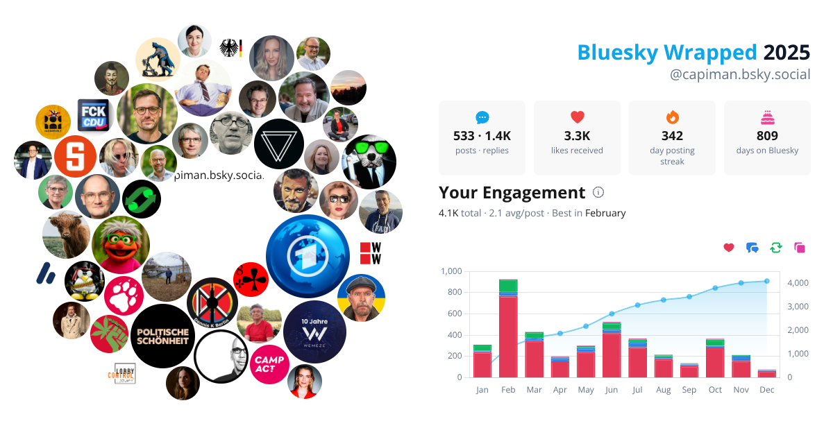 Your Bluesky Wrapped 2025 preview