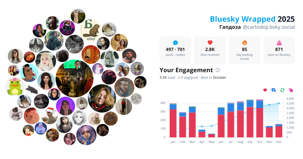 Your Bluesky Wrapped 2025 preview