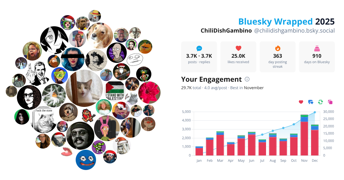Your Bluesky Wrapped 2025 preview