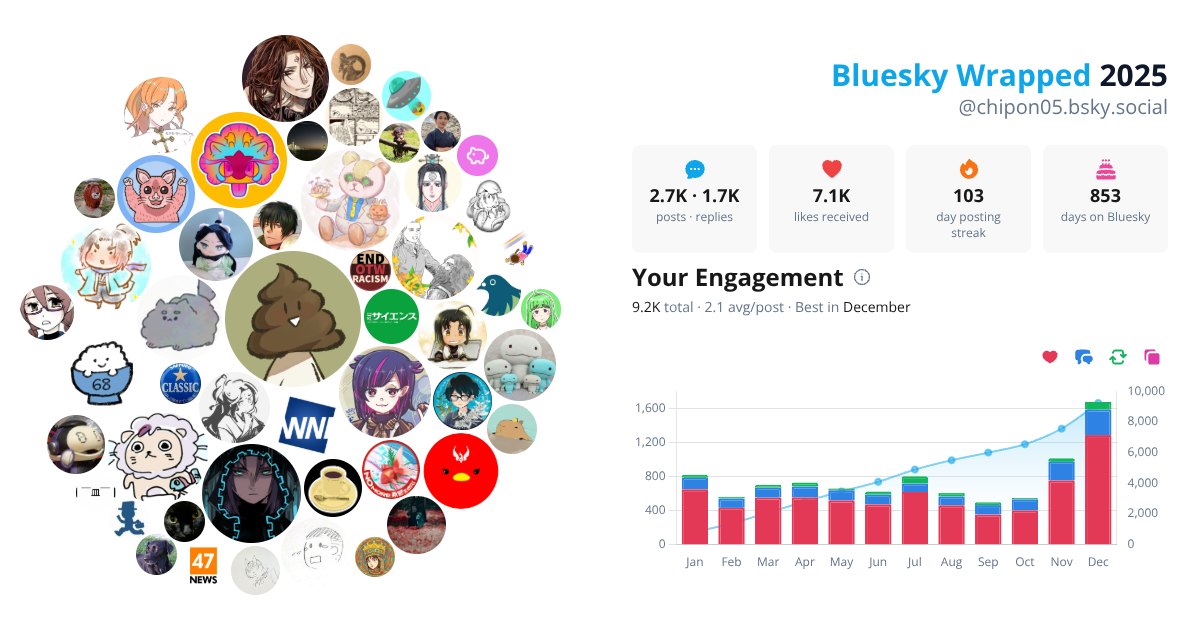 Your Bluesky Wrapped 2025 preview