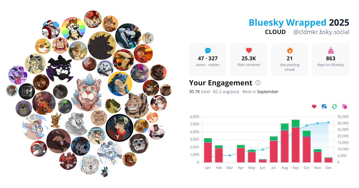 Your Bluesky Wrapped 2025 preview