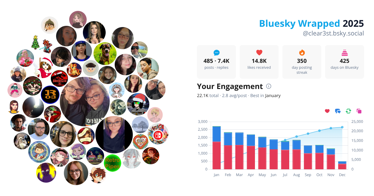 Your Bluesky Wrapped 2025 preview