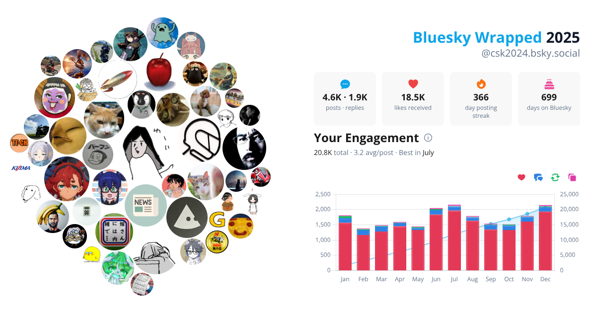 Your Bluesky Wrapped 2025 preview