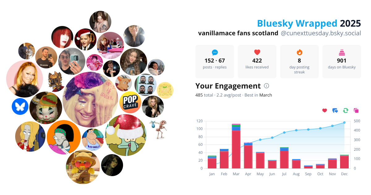 Your Bluesky Wrapped 2025 preview