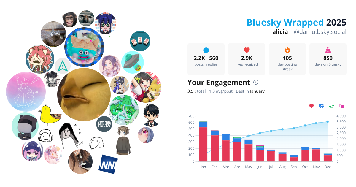 Your Bluesky Wrapped 2025 preview