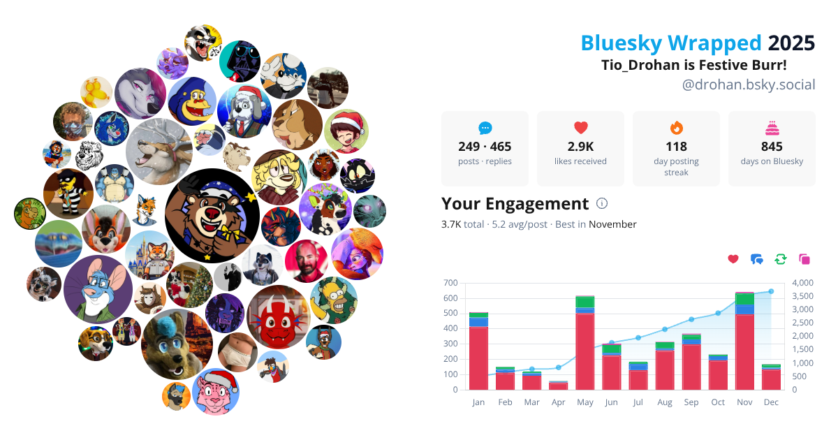 Your Bluesky Wrapped 2025 preview