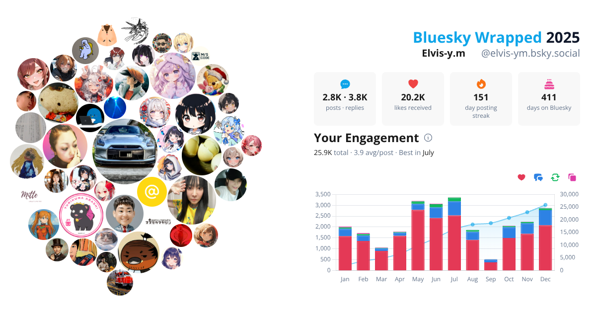 Your Bluesky Wrapped 2025 preview