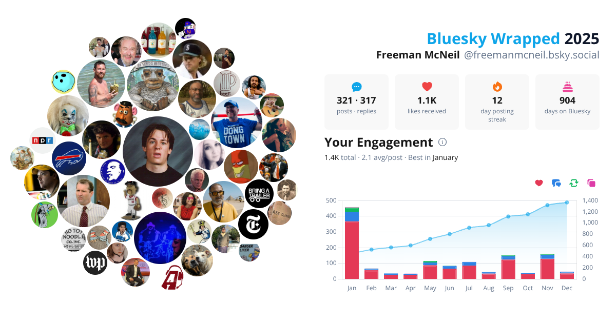Your Bluesky Wrapped 2025 preview