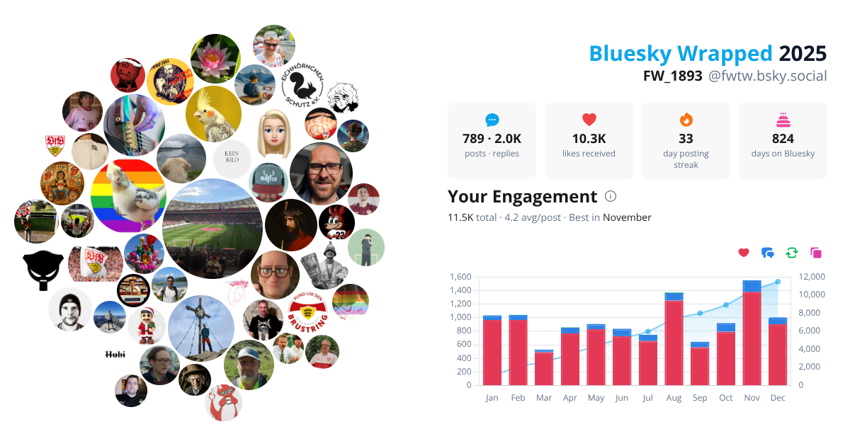 Your Bluesky Wrapped 2025 preview