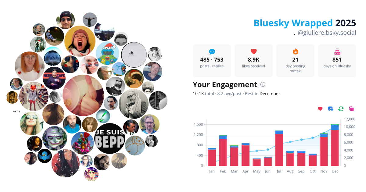 Your Bluesky Wrapped 2025 preview