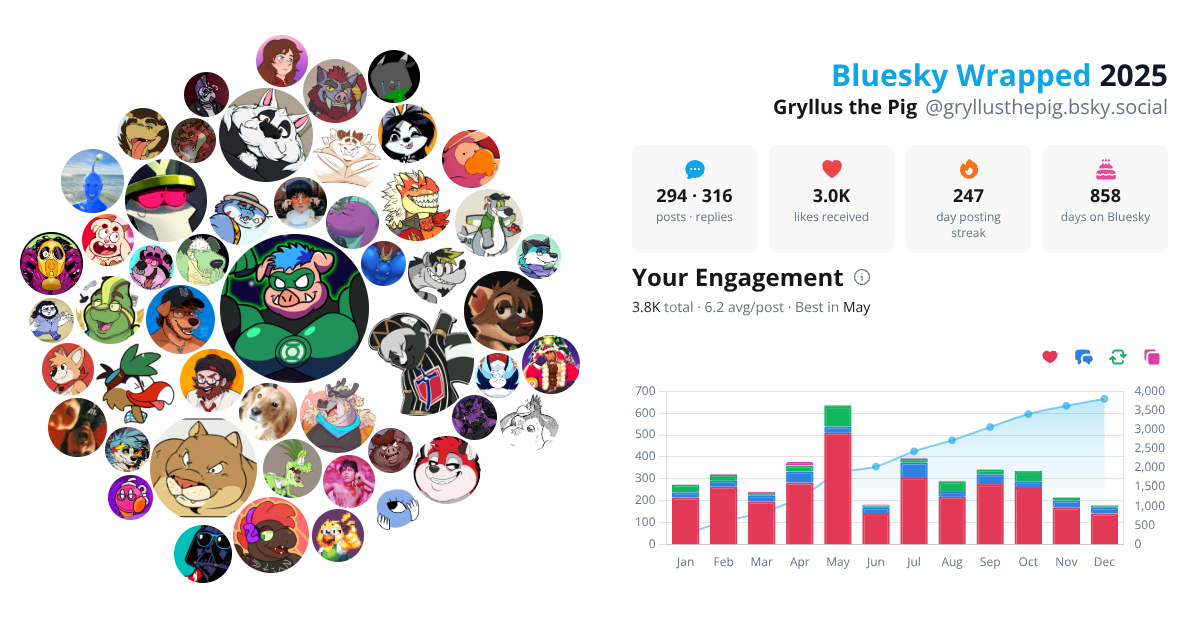 Your Bluesky Wrapped 2025 preview