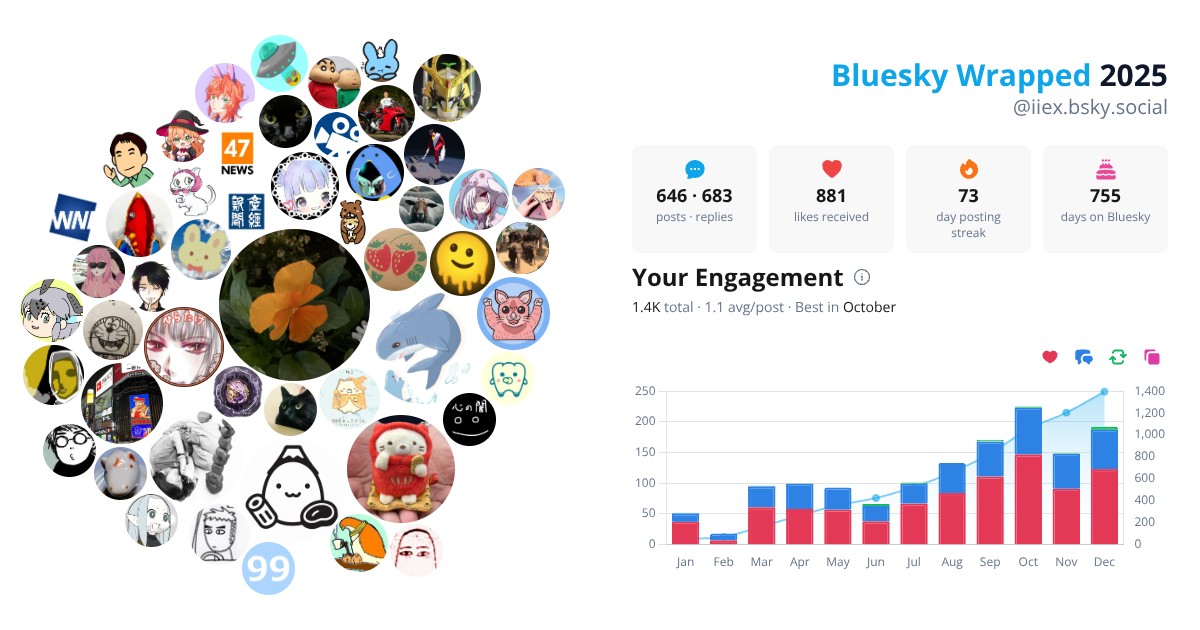 Your Bluesky Wrapped 2025 preview