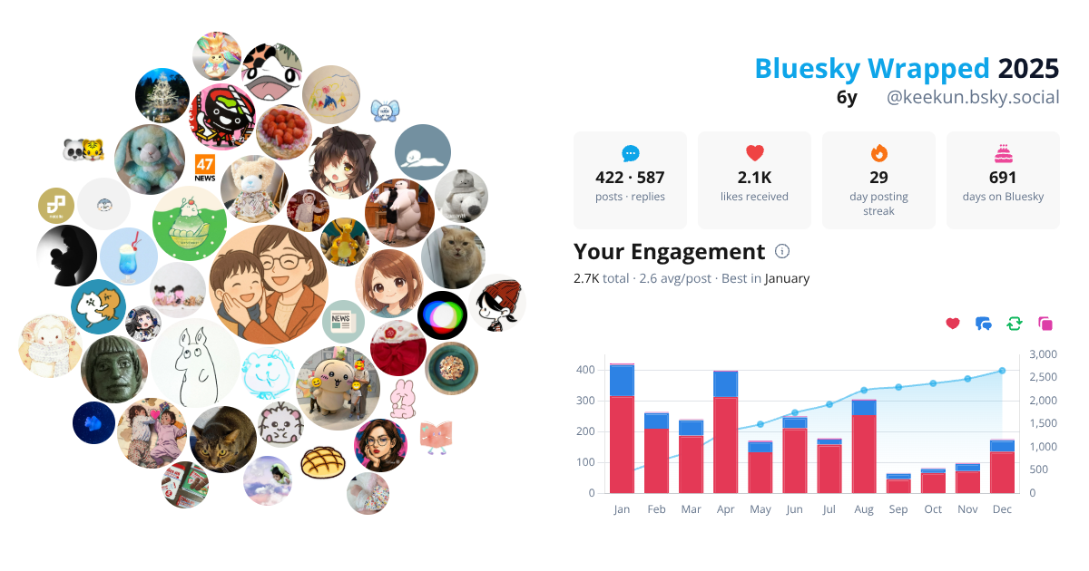 Your Bluesky Wrapped 2025 preview