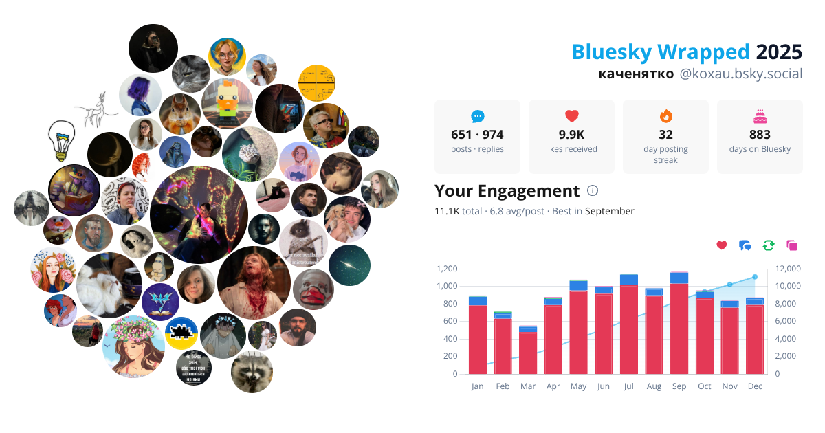 Your Bluesky Wrapped 2025 preview