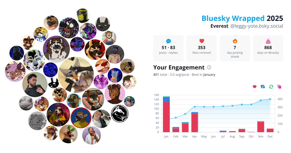 Your Bluesky Wrapped 2025 preview