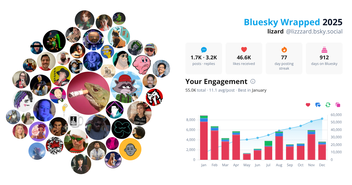 Your Bluesky Wrapped 2025 preview