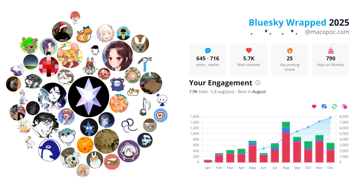 Your Bluesky Wrapped 2025 preview