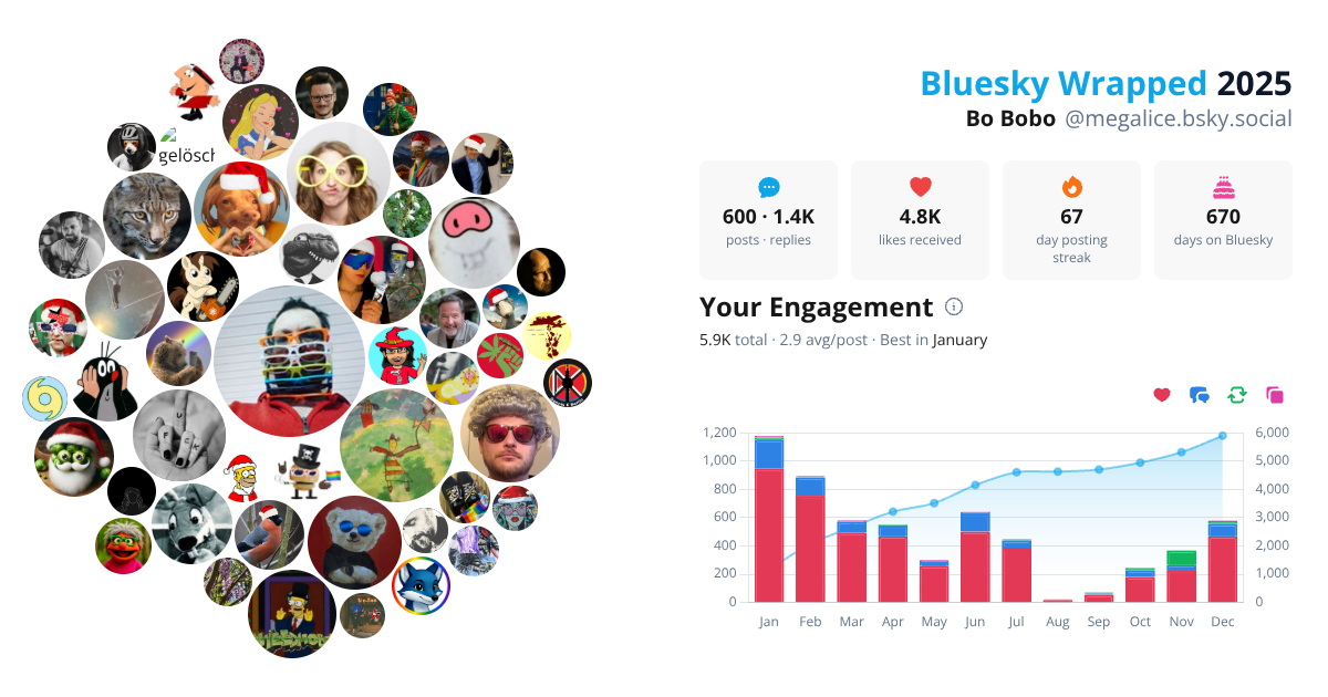 Your Bluesky Wrapped 2025 preview