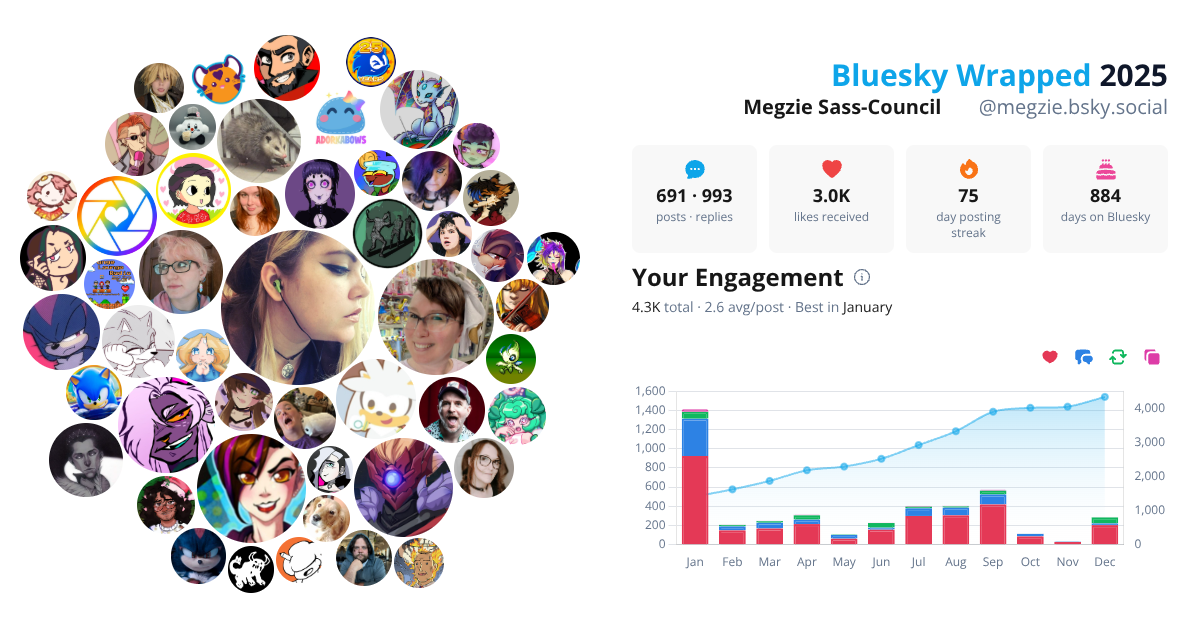 Your Bluesky Wrapped 2025 preview