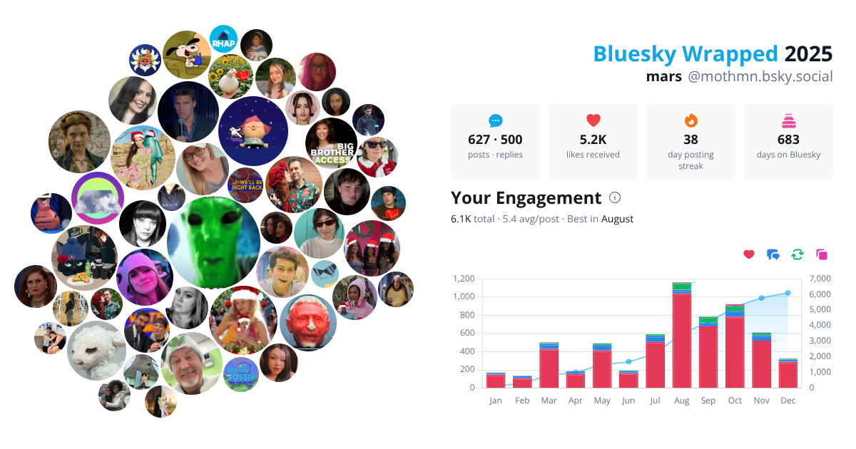 Your Bluesky Wrapped 2025 preview