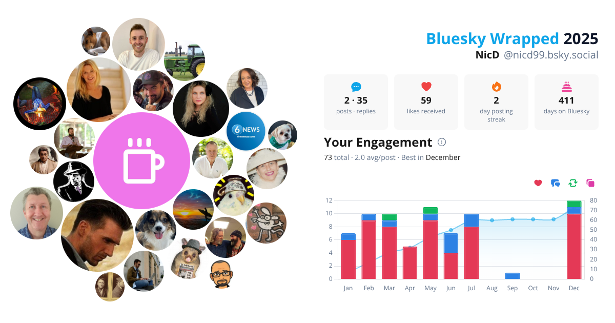 Your Bluesky Wrapped 2025 preview