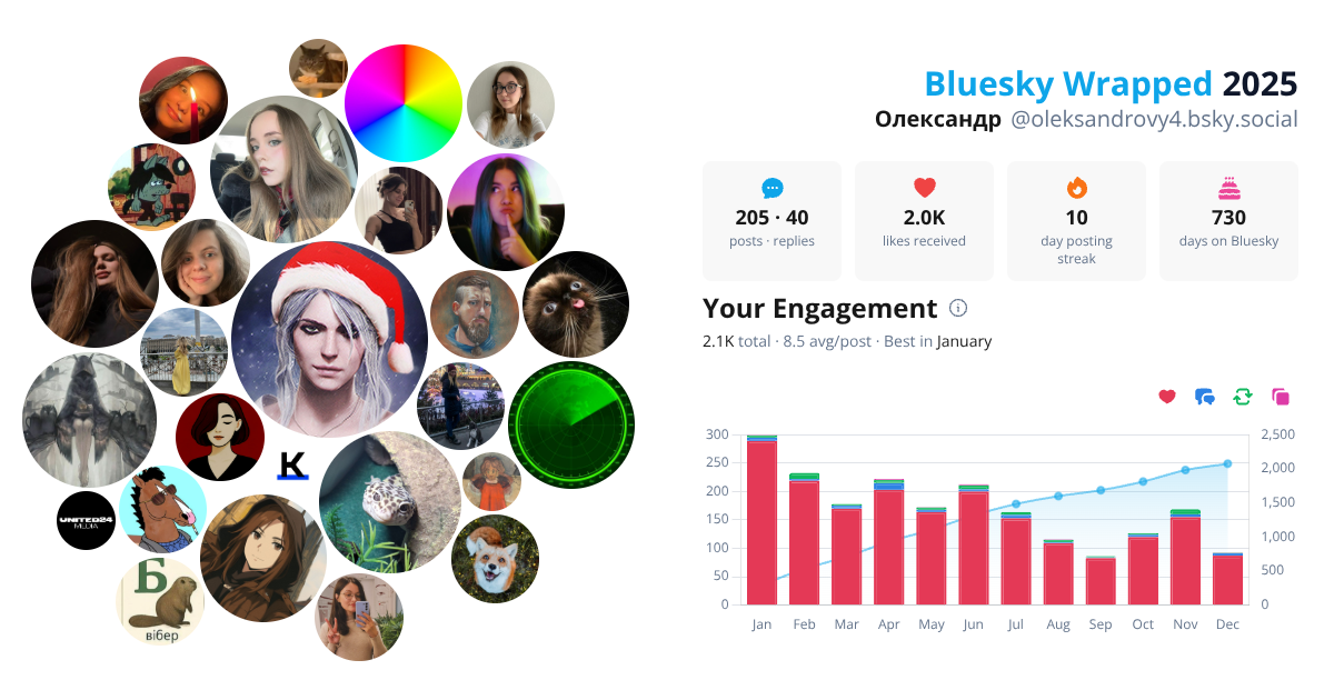 Your Bluesky Wrapped 2025 preview