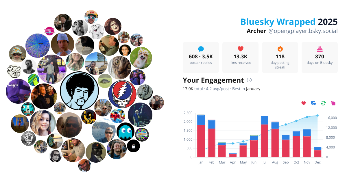 Your Bluesky Wrapped 2025 preview