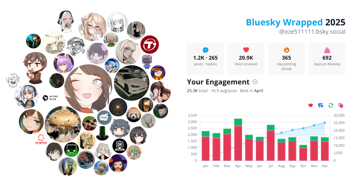 Your Bluesky Wrapped 2025 preview