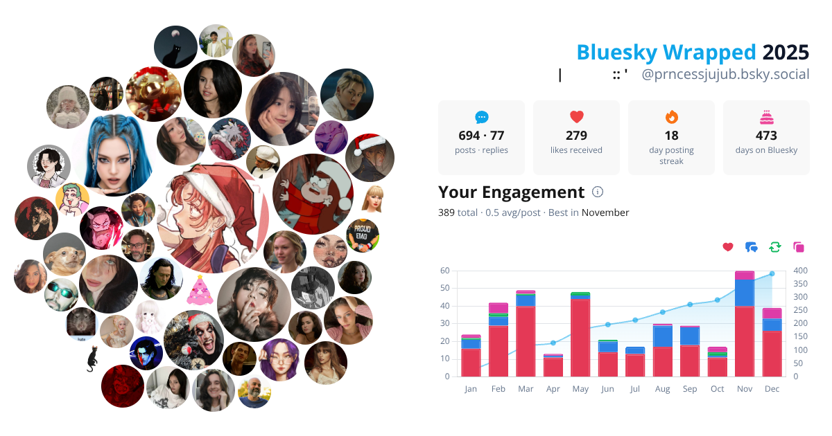 Your Bluesky Wrapped 2025 preview