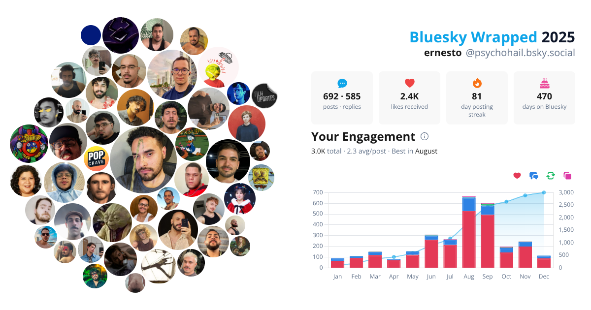 Your Bluesky Wrapped 2025 preview