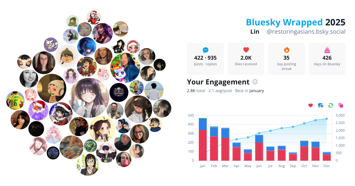 Your Bluesky Wrapped 2025 preview