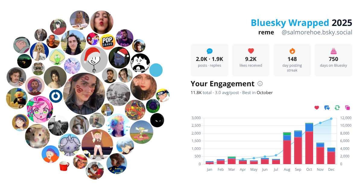 Your Bluesky Wrapped 2025 preview