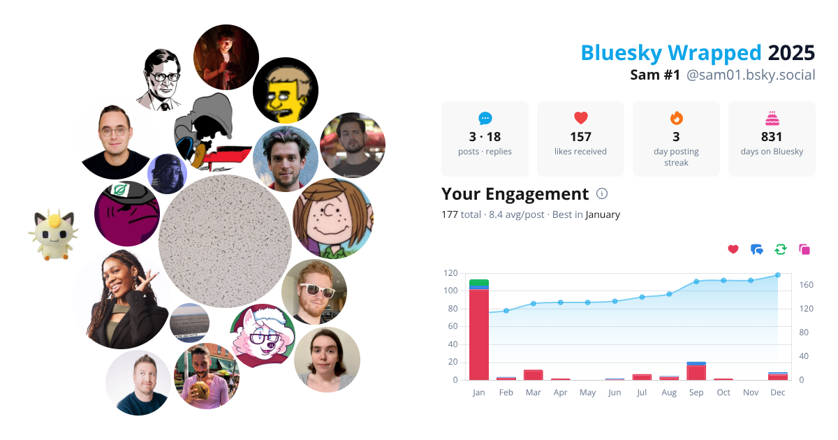 Your Bluesky Wrapped 2025 preview