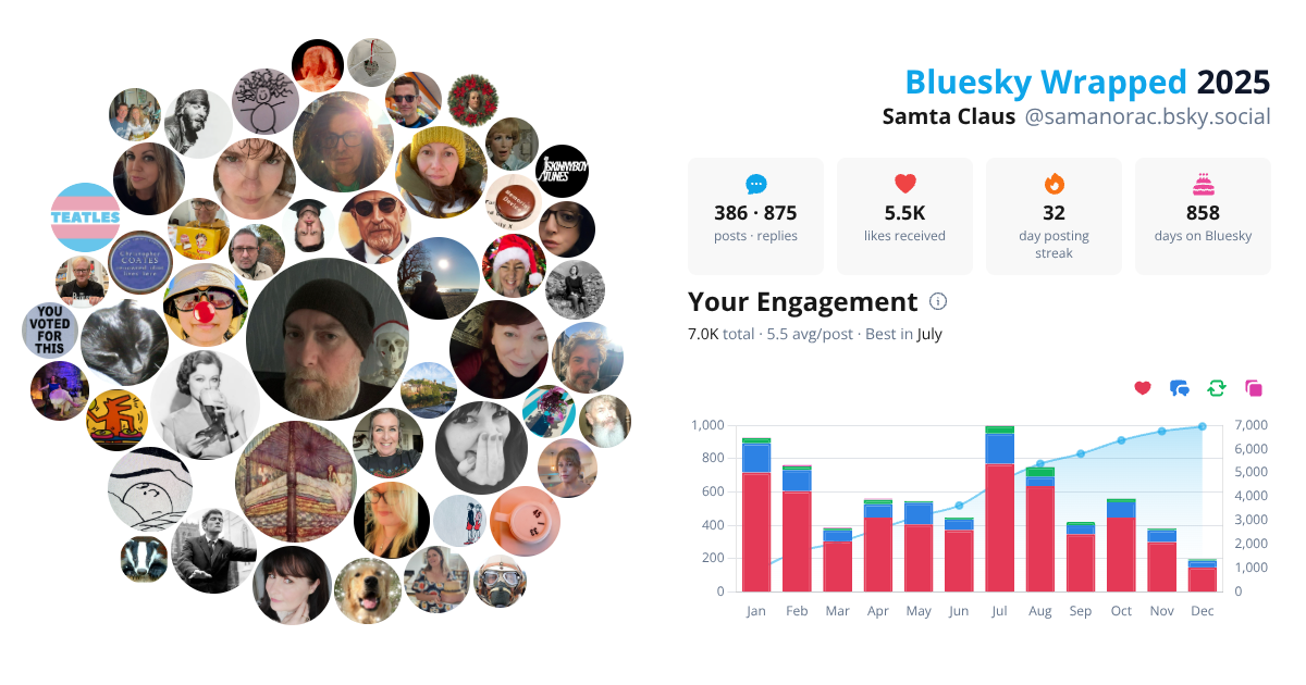 Your Bluesky Wrapped 2025 preview