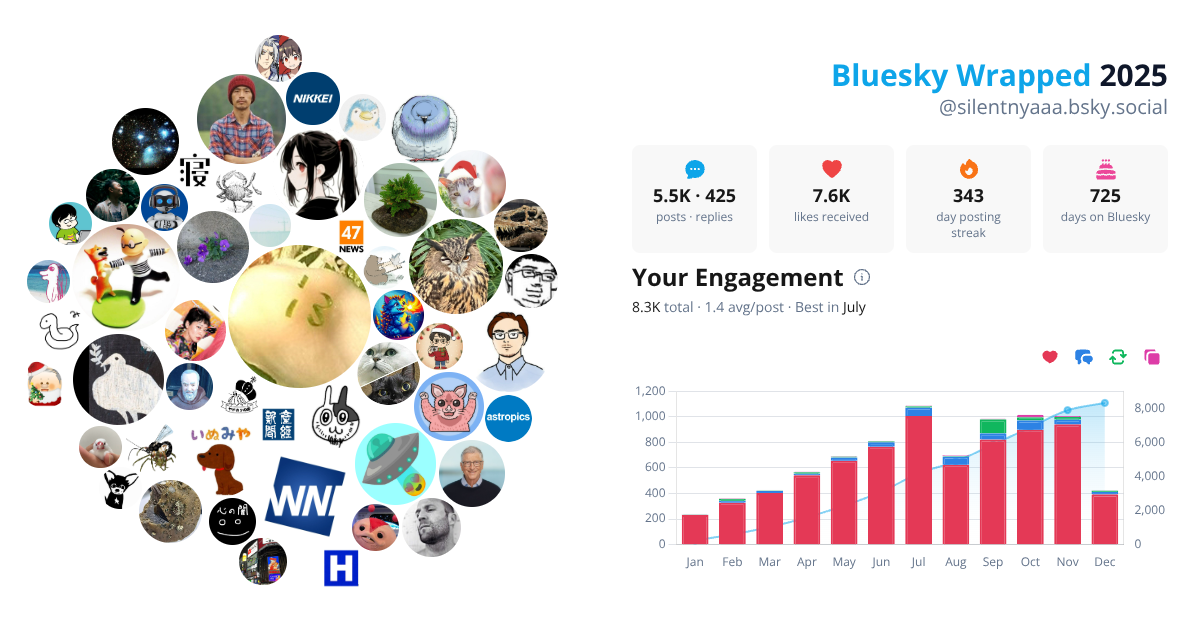 Your Bluesky Wrapped 2025 preview