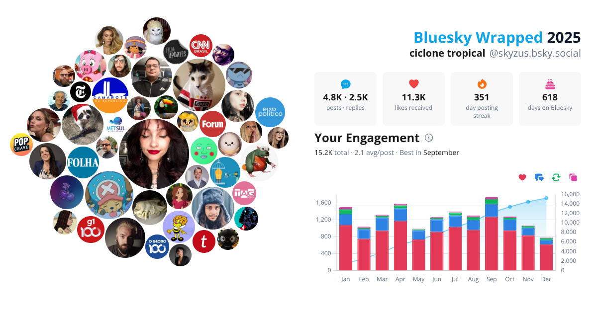 Your Bluesky Wrapped 2025 preview