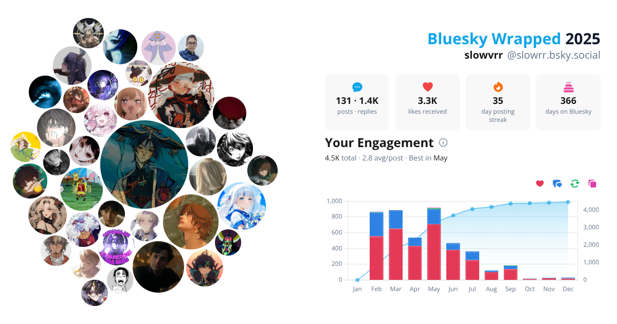 Your Bluesky Wrapped 2025 preview