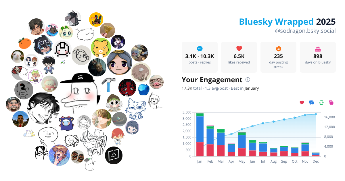 Your Bluesky Wrapped 2025 preview