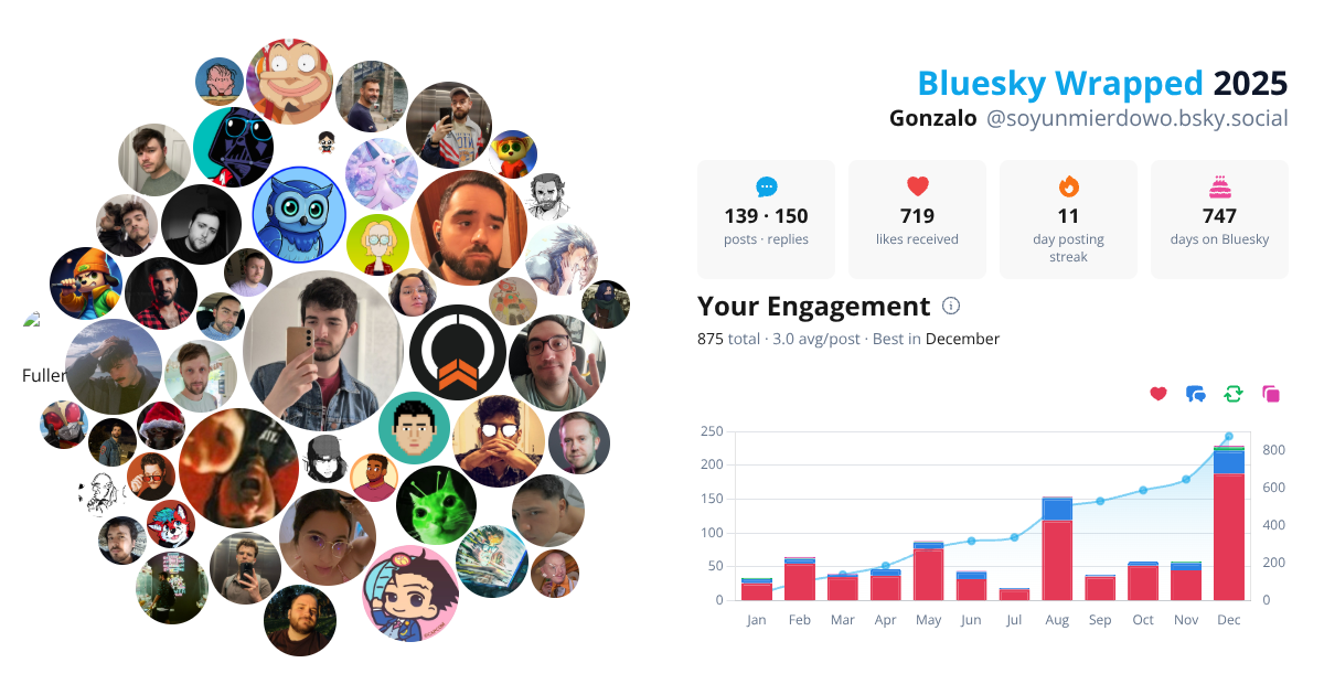 Your Bluesky Wrapped 2025 preview