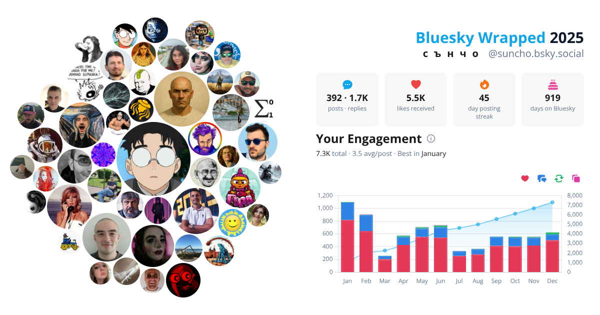Your Bluesky Wrapped 2025 preview