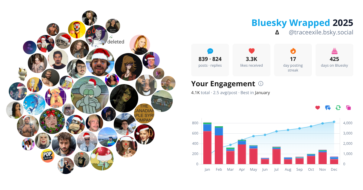 Your Bluesky Wrapped 2025 preview