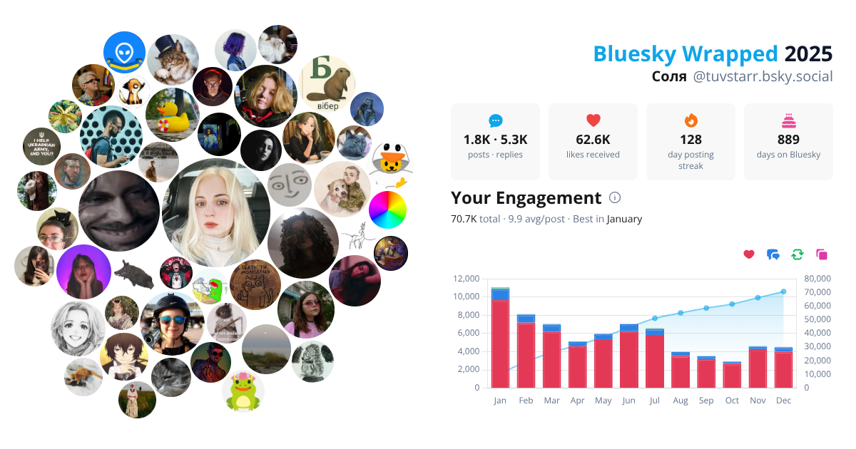 Your Bluesky Wrapped 2025 preview