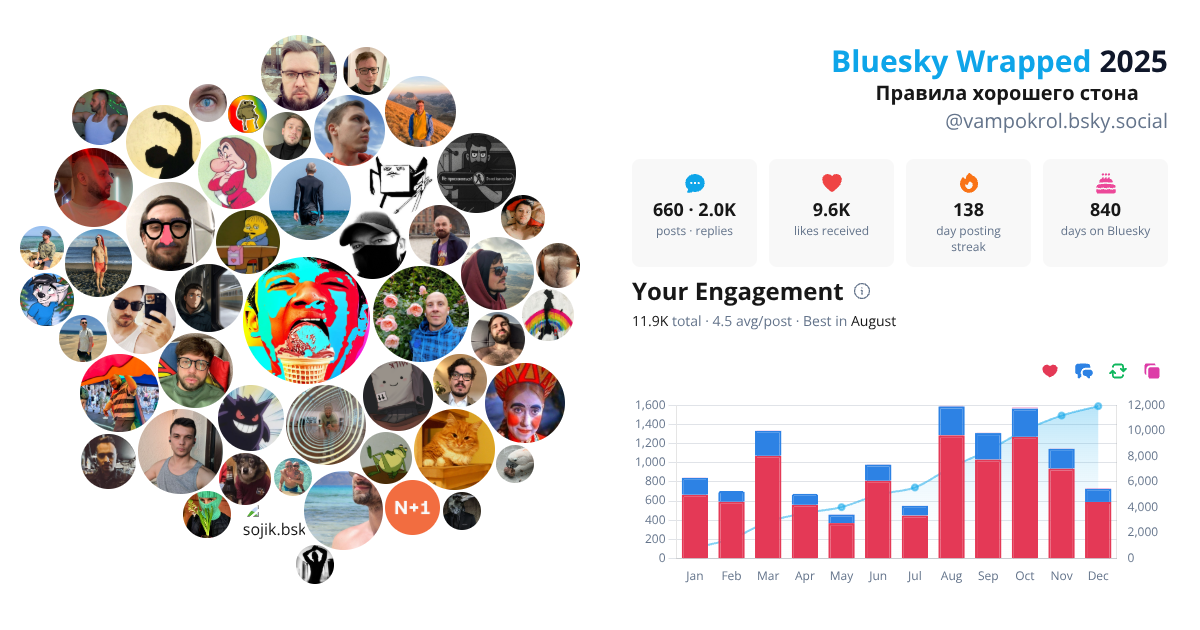 Your Bluesky Wrapped 2025 preview