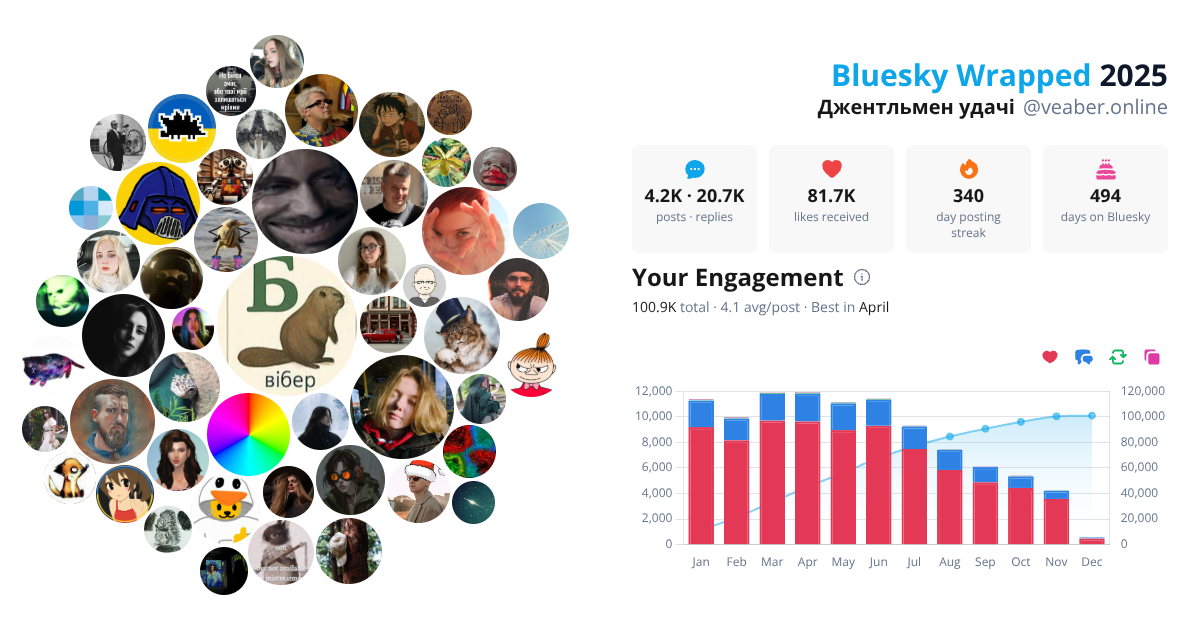 Your Bluesky Wrapped 2025 preview