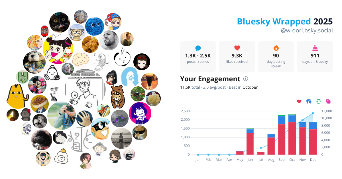 Your Bluesky Wrapped 2025 preview